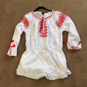 Gauzy Jcrew romper w embroidery detail